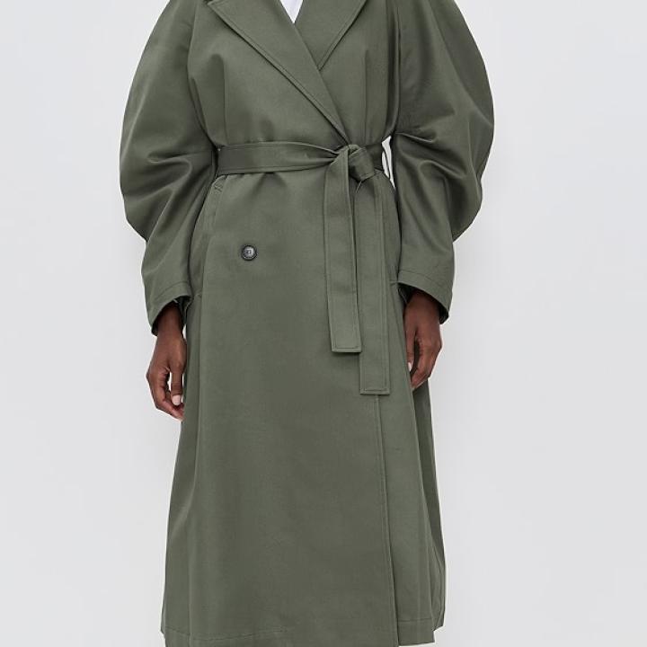 MEIMEIJ Oversized Trench Coat with Round Sleeves Oversized Trench Coat with Round Sleeves