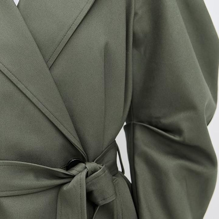 MEIMEIJ Oversized Trench Coat with Round Sleeves Oversized Trench Coat with Round Sleeves