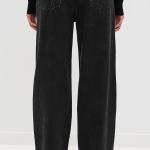 ROTATE Button Detail Wide Jeans Button Detail Wide Jeans